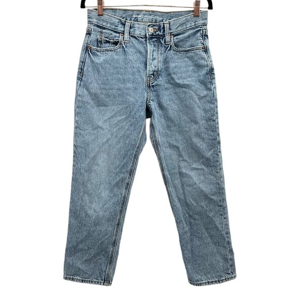 Old Navy High Rise Button Fly Slouchy Straight Leg Cropped Denim Jeans 2 / 28 - Picture 1 of 5